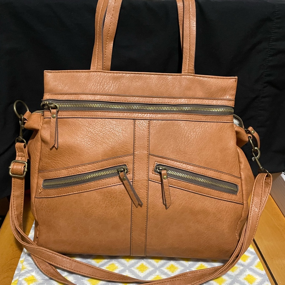 Tan Leather Tote Bag